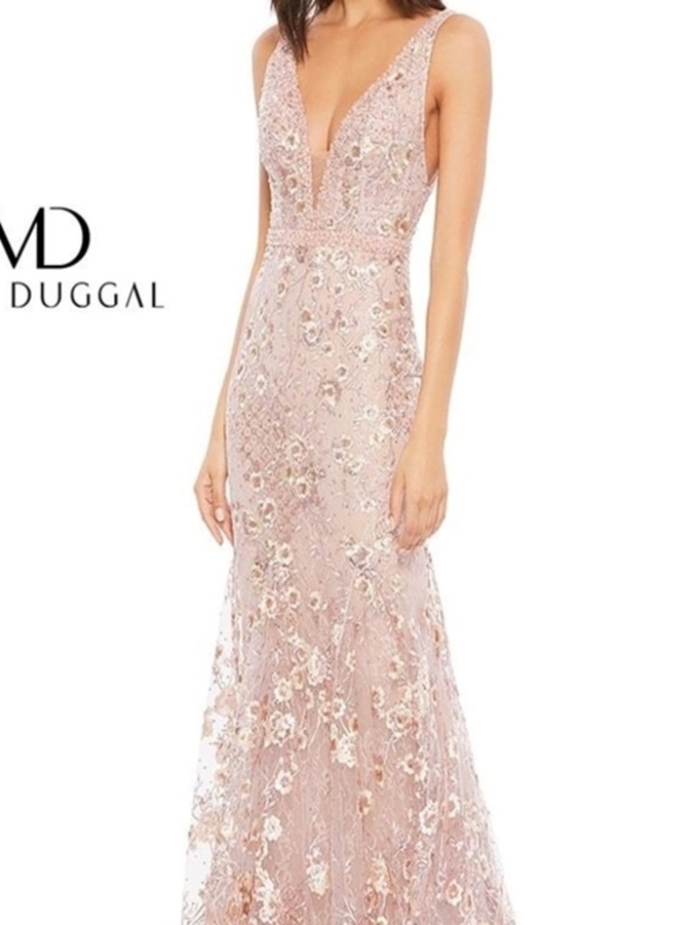 NEW Mac Duggal Rose Pink Floral Gown Size 4, #67481